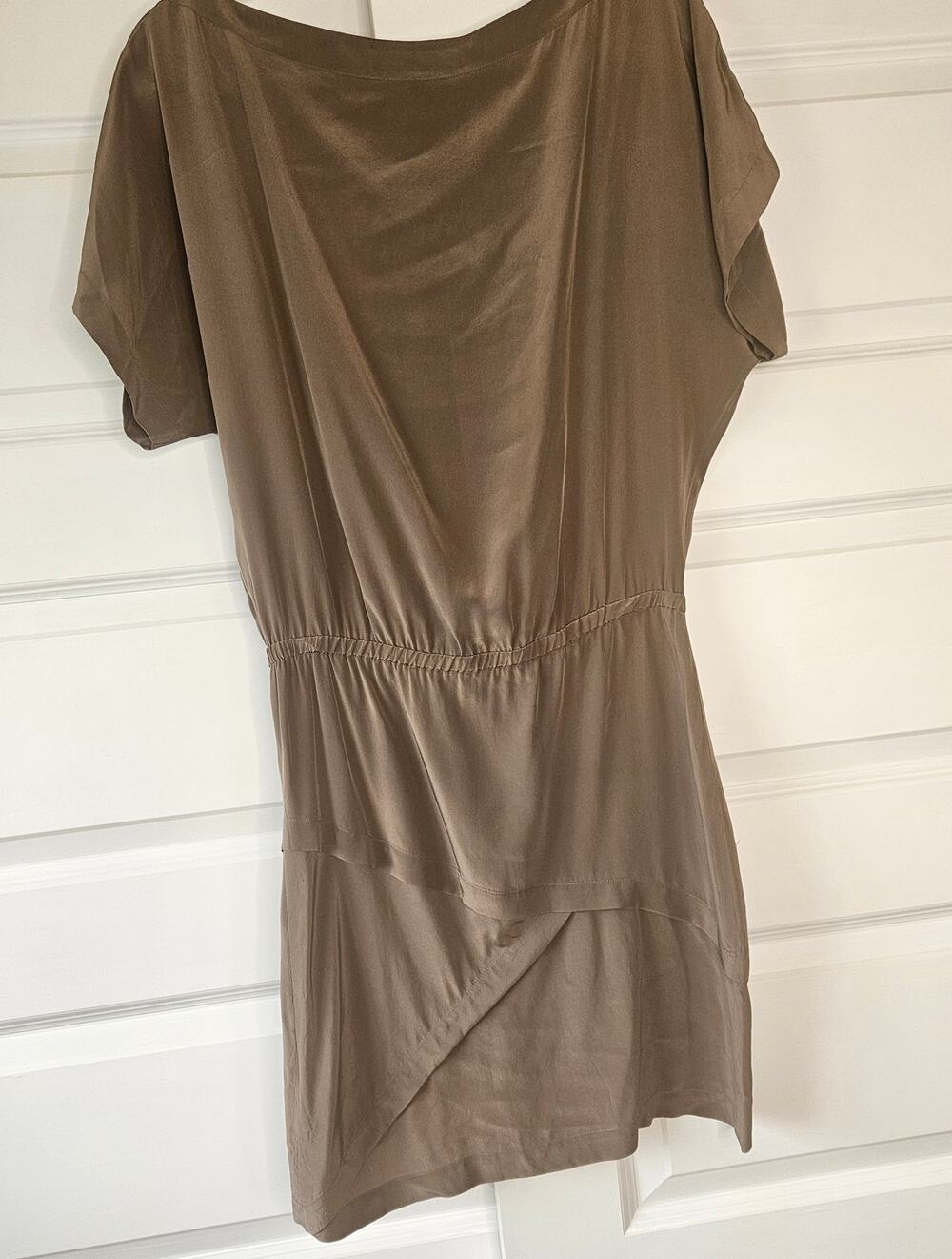 Robert Rodriguez 100% Silk Asymmetrical Mini Dress Brown Size 6